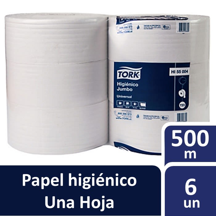 Papel Higiénico Jumbo 6 Rollos De 500 Metros